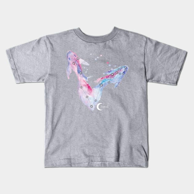 Pisces Galaxy Watercolor Kids T-Shirt by Dbaudrillier